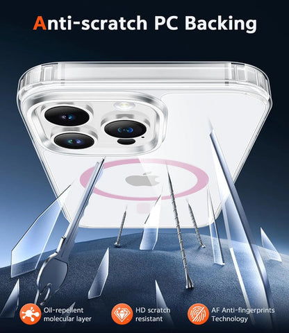Funda Para iPhone 14 Pro Transparente Anti-amarilleo Rosa