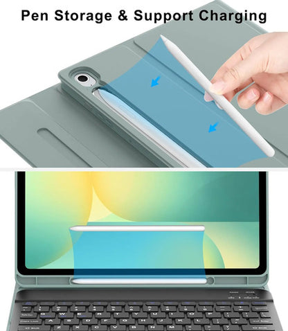 Funda Con Teclado Para Samsung Galaxy Tab S10 Lite/s10 Fe... Verde