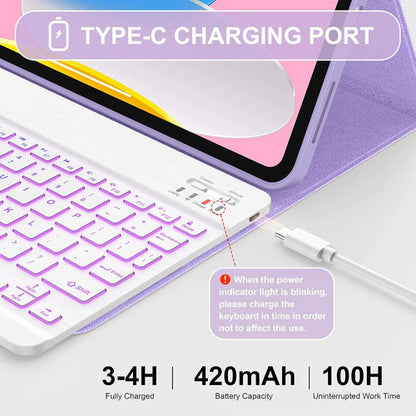 Funda Con Teclado Para iPad (a16) 11th/10th Gen Violeta