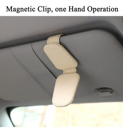 Soporte Para Lentes En Visera De Auto Beige