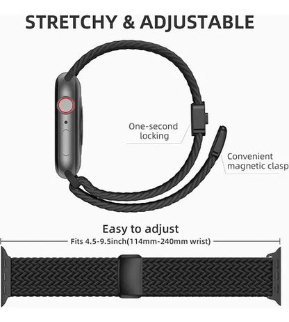 Banda Elástica Trenzada Para Apple Watch Negro