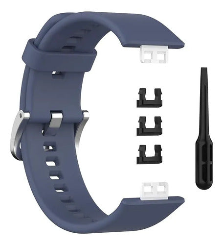 Correa Inf Compatible Con Huawei Watch Fit Silicona Azul Azul Marino