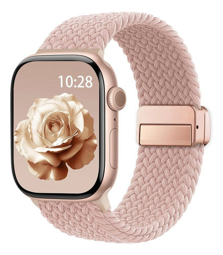 Banda Elástica Trenzada Para Apple Watch Rosa