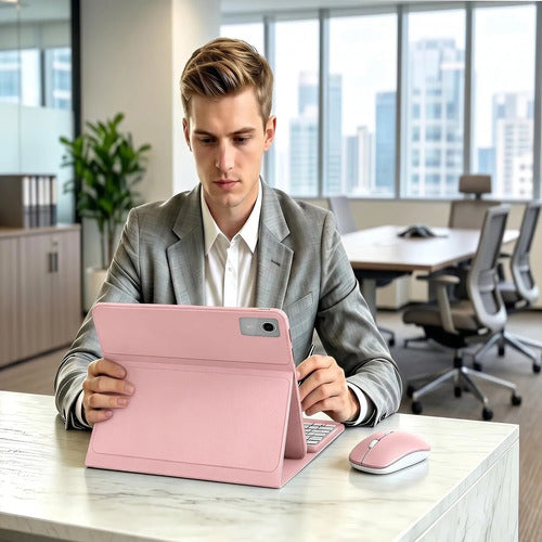 Funda Con Teclado Y Mouse Para Lenovo Tab K11 Gen 2 & M11 Rosa