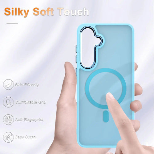Funda Magnética Mate Para Samsung Galaxy S24 Fe 6.7in Azul Claro
