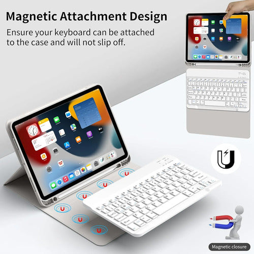 Funda Con Teclado Para iPad (a16) 11th/10th Gen (11/10.9) Gris