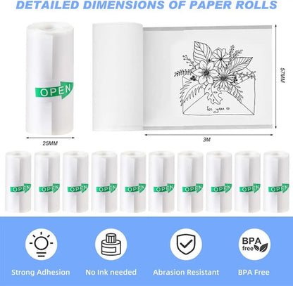 Set X2 Rollos Para Mini Impresora, 57mm X 3m Blanco