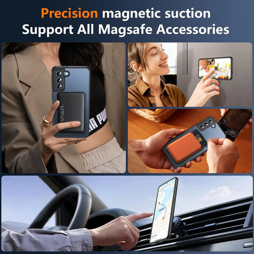Funda Protectora Magnética Para Samsung Galaxy S21 Negro Liso