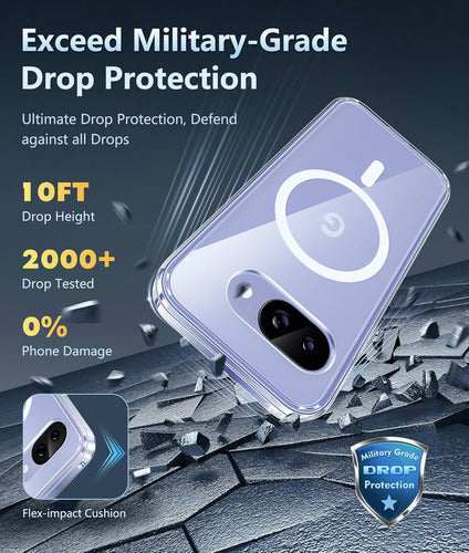 Fntcase Para Google Pixel 9a: Carcasa Magnética Antigolpe... Transparente