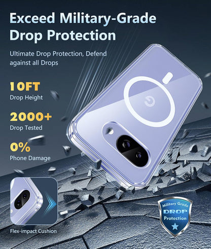 Fntcase Para Google Pixel 9a: Carcasa Magnética Antigolpe... Transparente