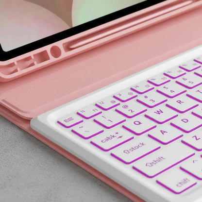 Funda De Teclado Para Galaxy Tab S9 Fe+ / Tab S10+ 12,4 PuLG Rosa Pálido