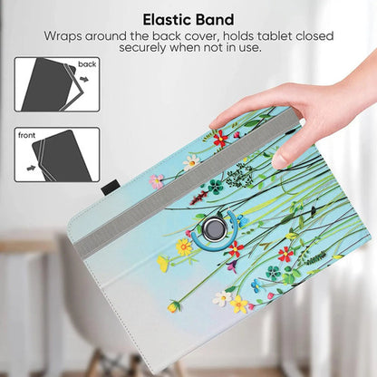 Funda Universal Tablet 10.5-11.5 Pulgadas, Rotación 360°, Flower Grass 08