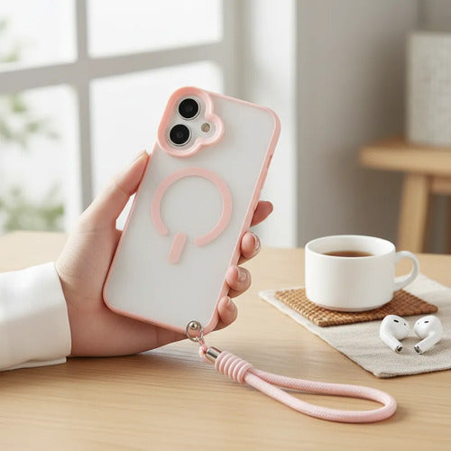 Funda Con Correa Para iPhone 16 Pro Rosa