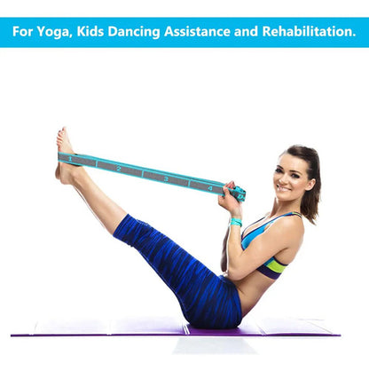 Correa Elástica De Yoga Y Pilates Con Multibucles Ajustables Azul