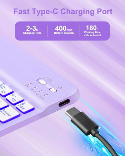 Funda Con Teclado Para iPad Air Púrpura