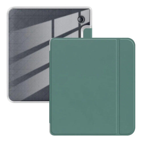 Funda Para Kobo Libra Color 7 Pulgadas Verde Oscuro Lisa