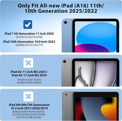 Funda Para iPad A16, 11va Gen 11'' 2025 Y 10ma Gen 10.9'' Celeste