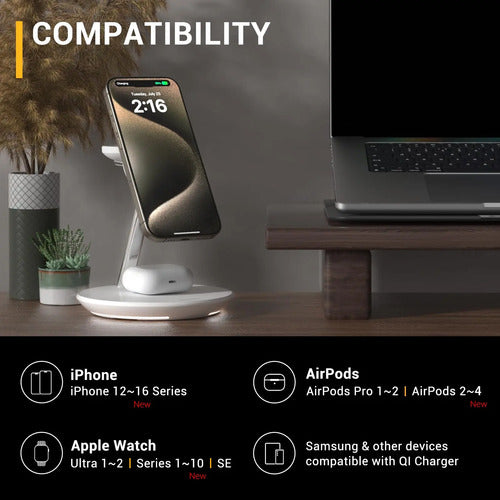 Estación De Carga Inalámbrica 4-in-1 (compatible Con Apple) Color