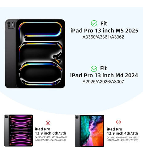 Funda Akkerds Para iPad Pro 13' Con Soporte Para Lápiz Celeste