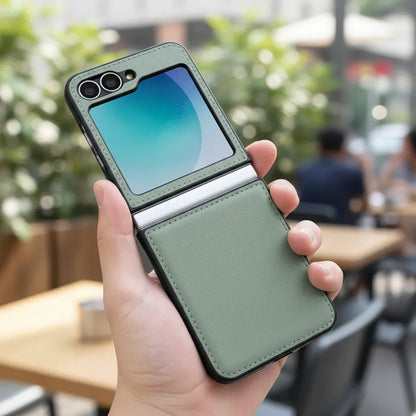 Funda De Cuero Vegano  Para Samsung Galaxy Z Flip 6/7 Fe Verde