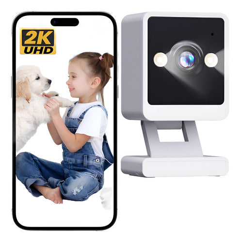 Cámara Seguridad 2k Ultra Hd Con Visión Nocturna Y Audio Blanco