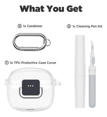 Funda Case Para Jbl Tune Flex Con Kit De Limpieza Clear