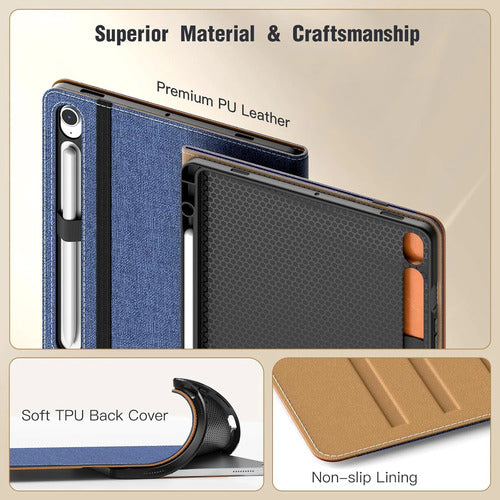 Funda Para Samsung Galaxy Tab S10 Lite/s10 Fe/s9 Fe/... Azul Oscuro