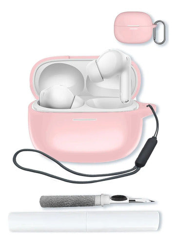 Funda De Silicona Para Redmi Buds 6 Pro Con Kit Limpieza Rosa