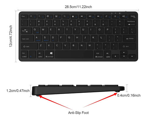 Teclado Bluetooth Taiyang Para iPad Y Dispositivos Bluetooth Negro