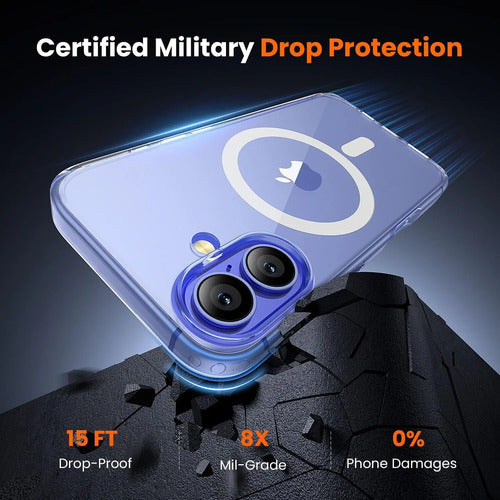 Set 3 En 1 Para iPhone 16, Funda Transparente Con Magsafe. Clear