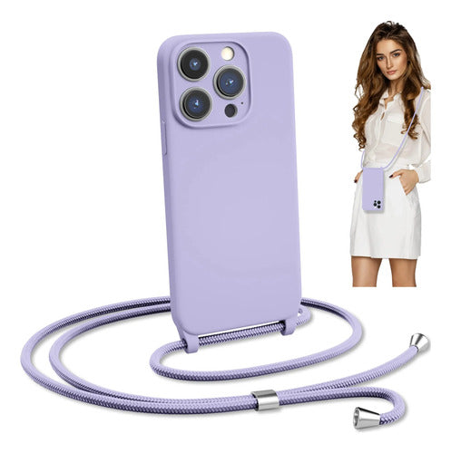 Funda Blaspins Para iPhone Con Correa Ajustable Violeta