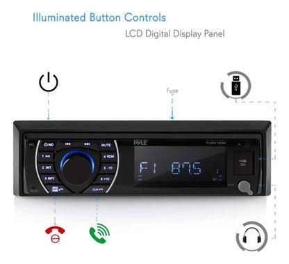 Sistema Estéreo Marino Bluetooth Pyle Plmrkt48bk 6.5 Pul