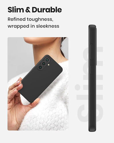 Funda De Silicona Líquida Para Samsung Galaxy S25 Negro Lisa