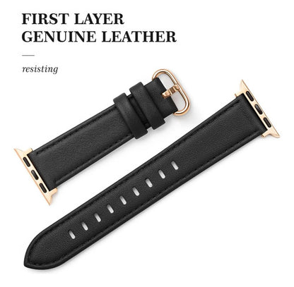Correa De Cuero Elegante Para Apple Watch Negro 3.8 Cm