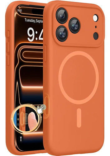 Funda Miracase Magnética Para iPhone 17 Pro Max, Naranja Naranja