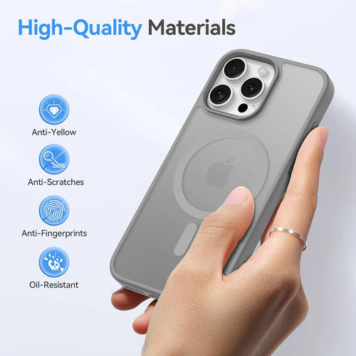 Funda Magnética Para iPhone 16 Pro Gris