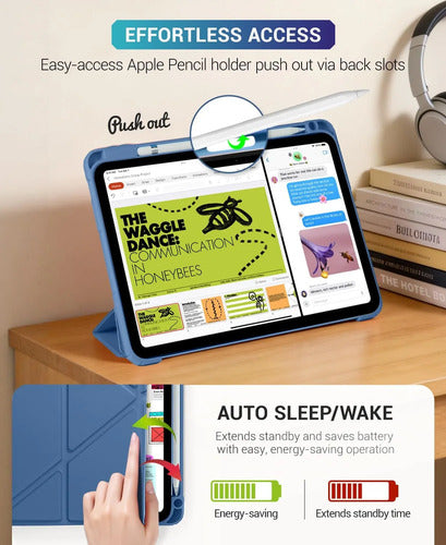 Funda Cobak Para iPad (a16) 11th Gen 11'' 2025 Y iPad 10t... Azul Oscuro
