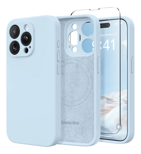 Funda Magnética Para iPhone 14 Pro Azul Claro