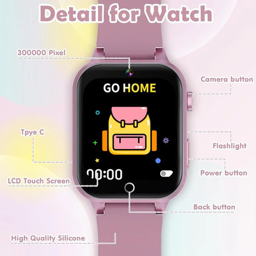 Reloj Infantil Con 26 Juegos. Rosa