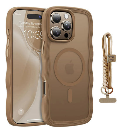 Funda Para iPhone 16 Pro Con Correa Marrón Lisa