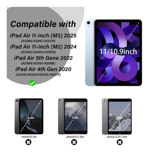 Funda Con Teclado Para iPad Air 7th/6th/5th/4th Gen, Negro Negro