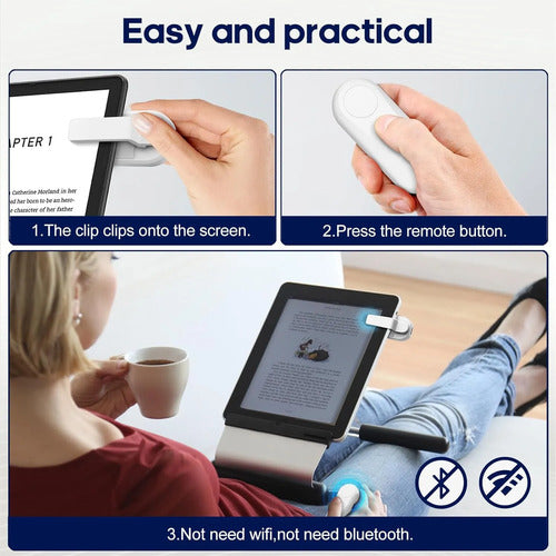Control Remoto Datafy K2 Pasa Pagina Kindle Kobo Typec Negro Blanco