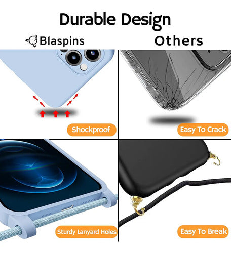 Funda Blaspins Para iPhone Con Correa Ajustable Azul