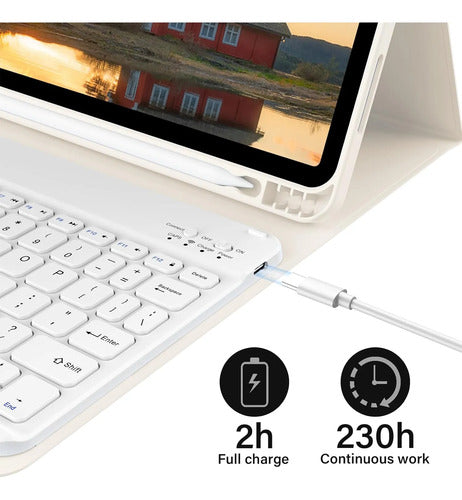 Funda Con Teclado iPad De 10a/11a Gen. 11/10.9 PuLG, A16 Crema