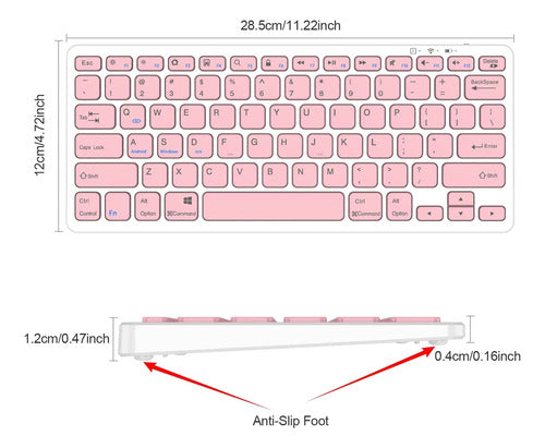 Teclado Bluetooth Taiyang Para iPad Y Dispositivos Bluetooth Rosa