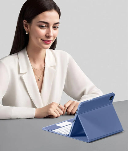 Funda Con Teclado Para iPad Air & Pro Azul