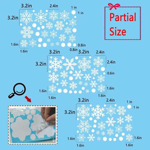 Calcomanías De Copos De Nieve Para Ventanas, 321 Piezas, ... Blanco