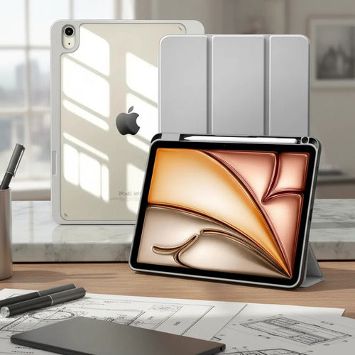 Funda Hibrida Para iPad Air 11'' 2025 M3/2024 M2 Gris