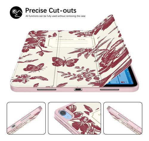 Funda Para iPad Con Soporte De Lápiz Rojo