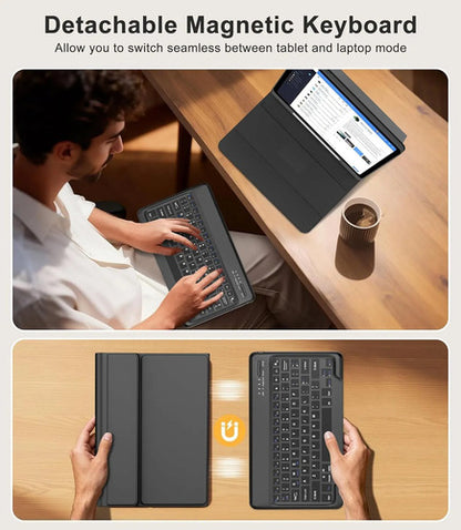 Funda Con Teclado Para Samsung Galaxy Tab S10 Fe+ Plus Negro